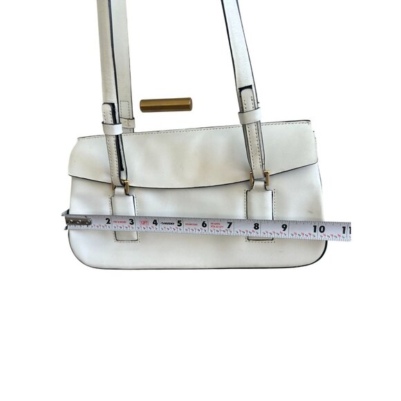 HYPE Vintage y2k White Leather Double Strap Shoulder Bag - Picture 8 of 11